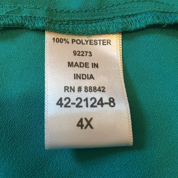 Catherine’s Lagenlook pullover long line top. Sz4X. Tassel tie in front. - Picture 7 of 11